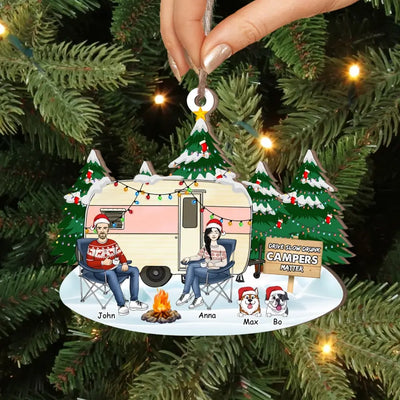 Drive Slow Drunk Campers Matter - Personalized Wooden Ornament, Camping Gift For Camping Lovers, Christmas Present - ORN305