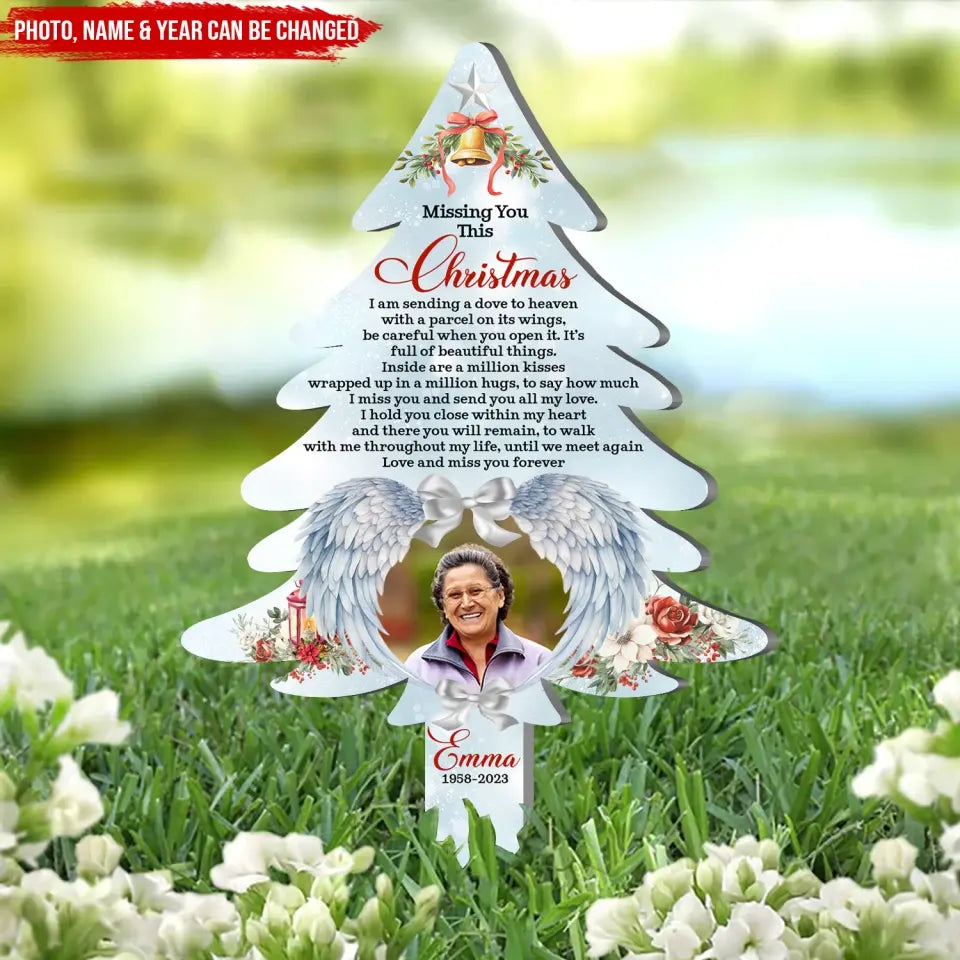 Missing You This Christmas - Personalized Plaque Stake, Memorial Gift - PS58