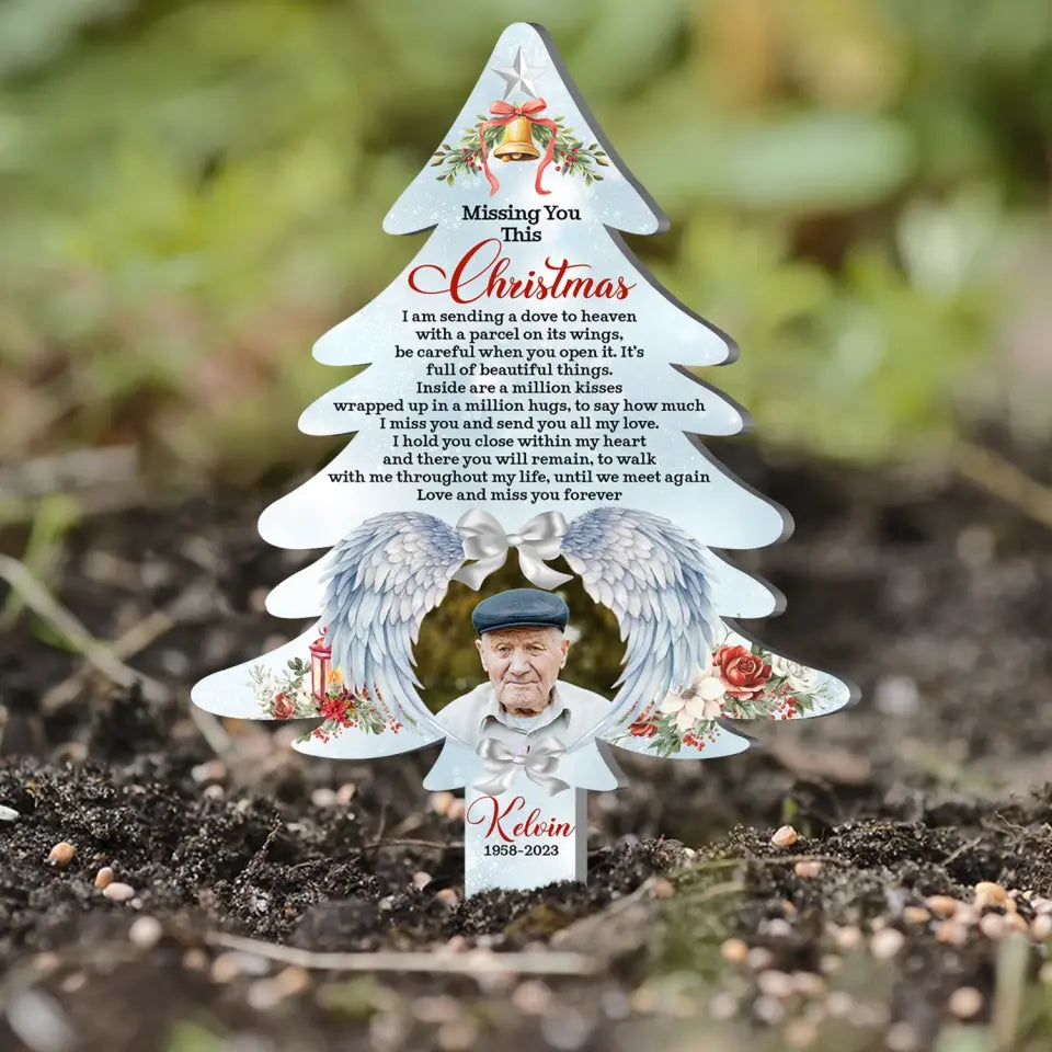 Missing You This Christmas - Personalized Plaque Stake, Memorial Gift - PS58