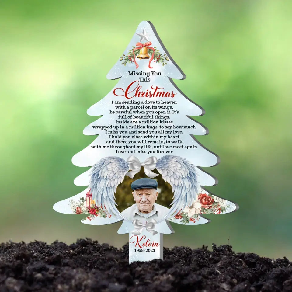 Missing You This Christmas - Personalized Plaque Stake, Memorial Gift - PS58