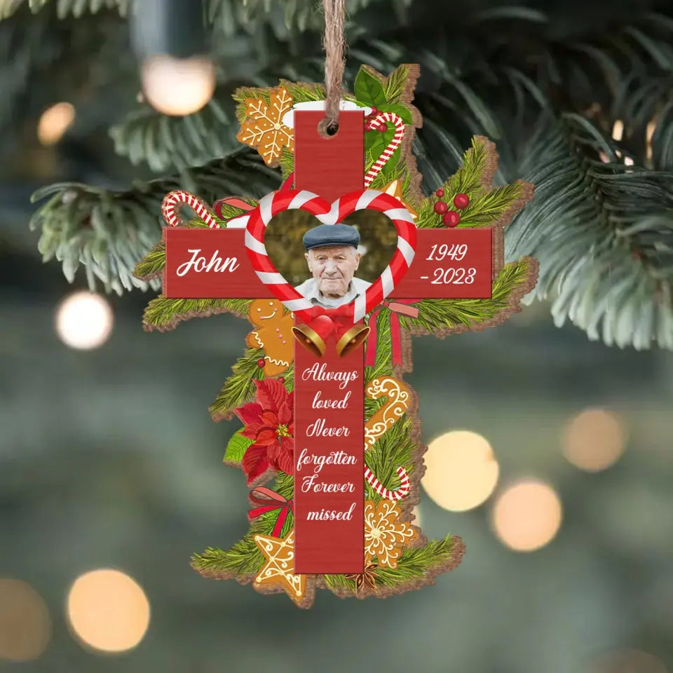 Always Loved Never Forgotten Forever Missed - Personalized Wooden Ornament, In Memory Of Gift - ORN306