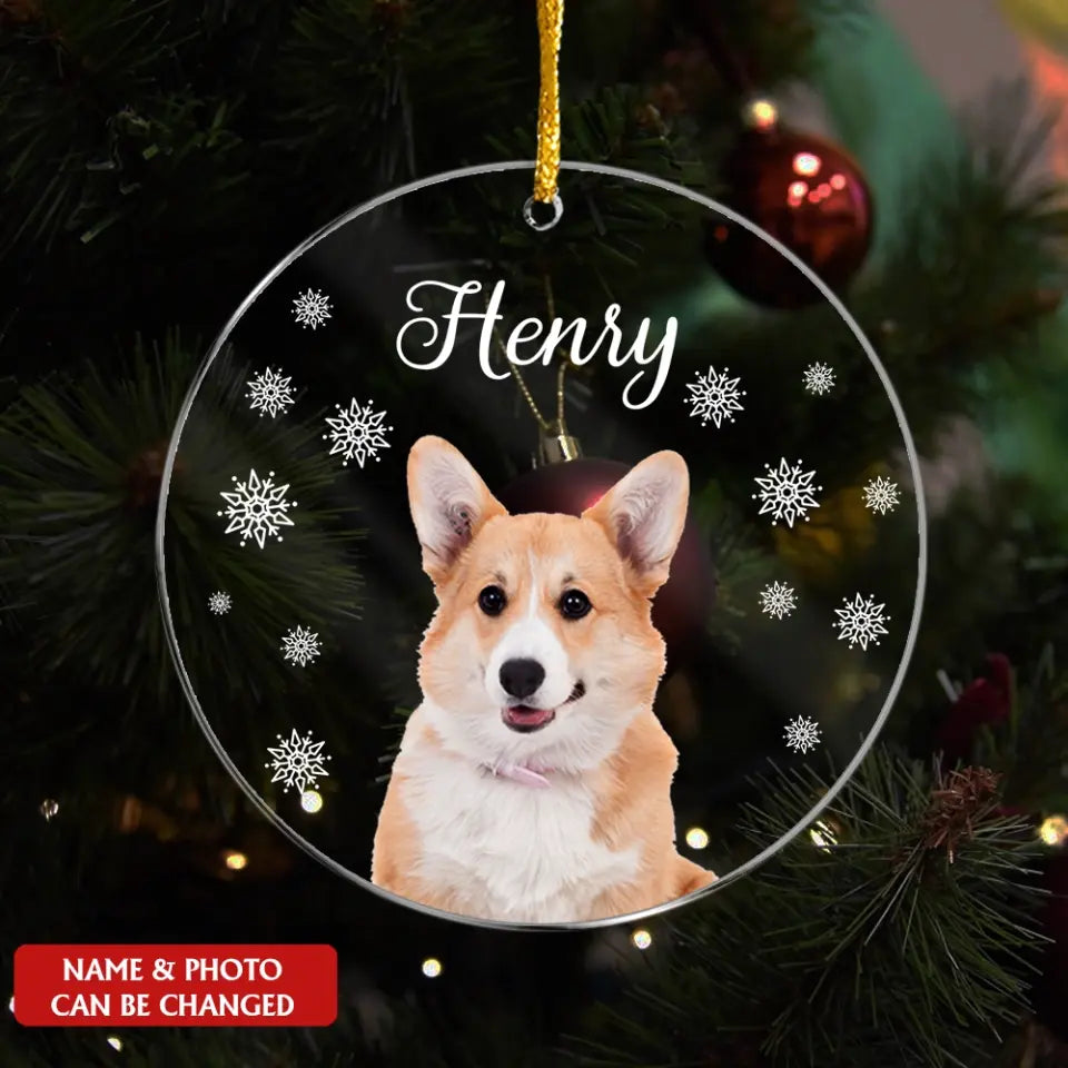 Puppy Picture - Personalized Acrylic Ornament, Custom Dog Ornament, Christmas Gifts, Gift For Dog Owners, Gift For Pet Lovers - ORN308