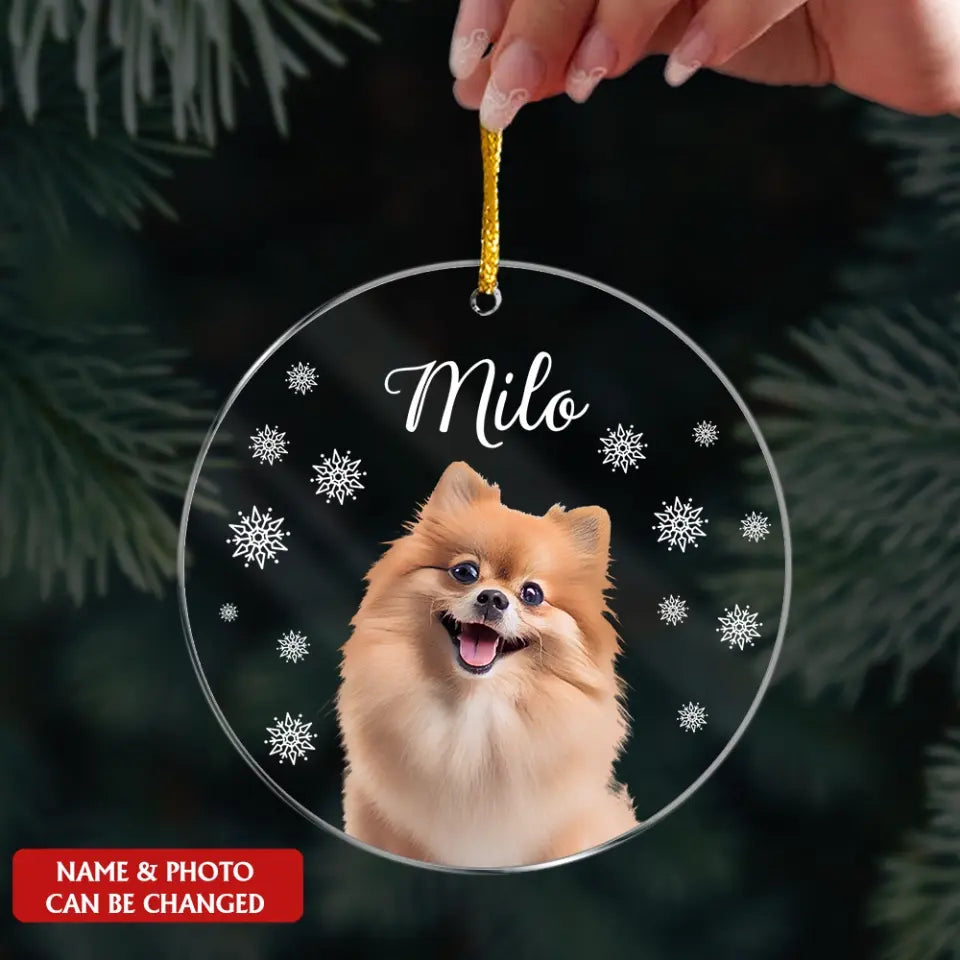 Puppy Picture - Personalized Acrylic Ornament, Custom Dog Ornament, Christmas Gifts, Gift For Dog Owners, Gift For Pet Lovers - ORN308