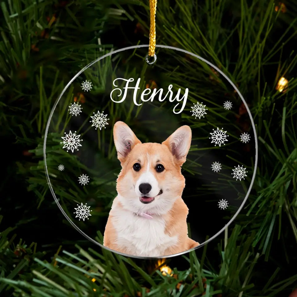 Puppy Picture - Personalized Acrylic Ornament, Custom Dog Ornament, Christmas Gifts, Gift For Dog Owners, Gift For Pet Lovers - ORN308