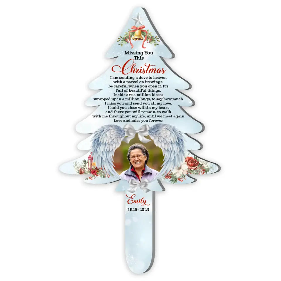 Missing You This Christmas - Personalized Plaque Stake, Memorial Gift - PS58