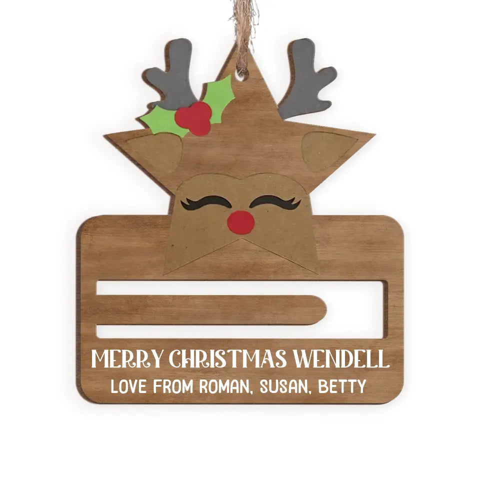 Merry Christmas Santa - Personalized Wooden Ornament, Money Holder Ornament, Christmas Gift For Kids - ORN309