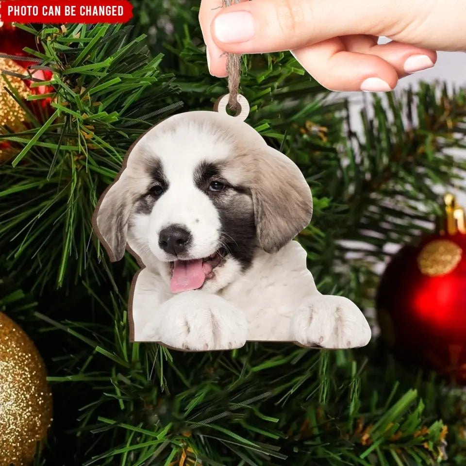 Custom Dog Photo - Personalized Wooden Ornament, Dog Lover Gifts, Christmas Decoration - ORN312