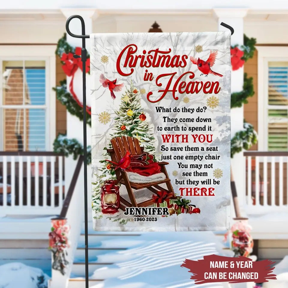 Christmas In Heaven - Personalized Garden Flag, Memorial Gift - GF147