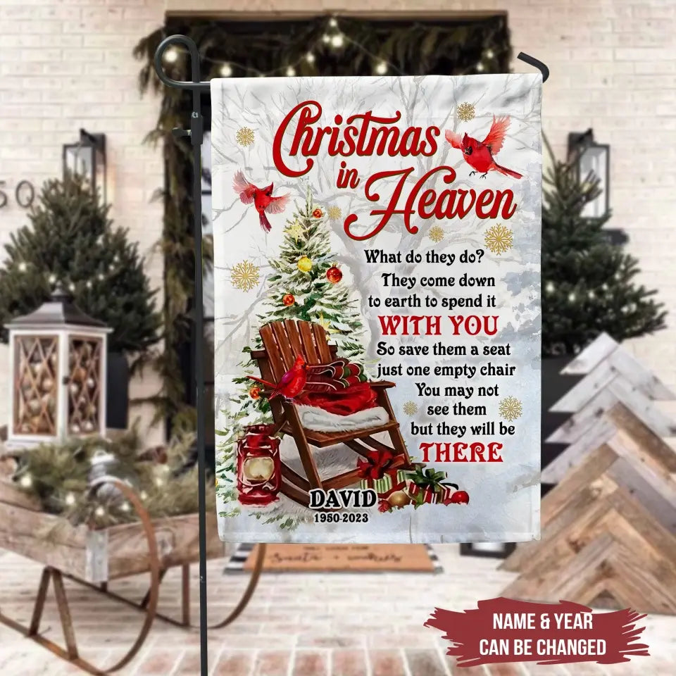 Christmas In Heaven - Personalized Garden Flag, Memorial Gift - GF147