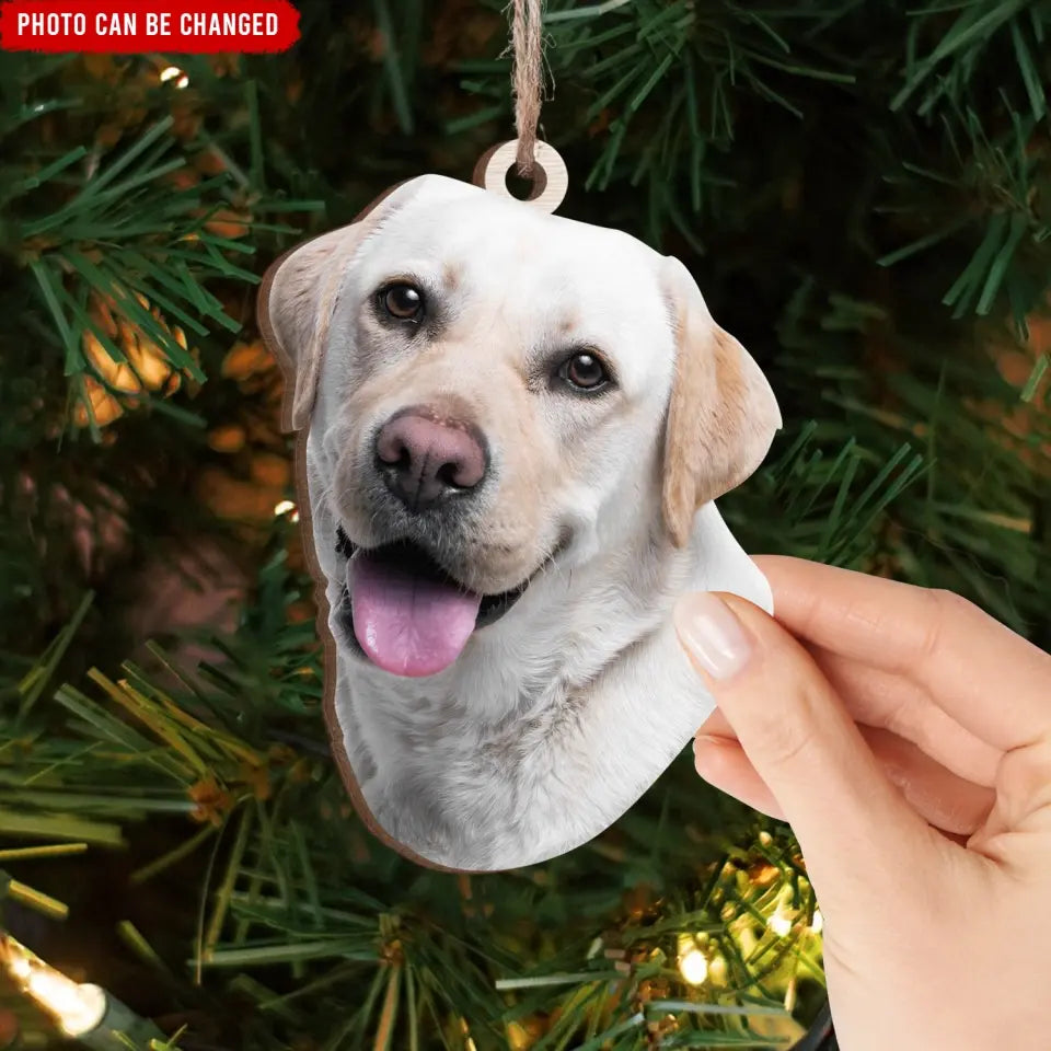 Custom Dog Photo - Personalized Wooden Ornament, Dog Lover Gifts, Christmas Decoration - ORN312