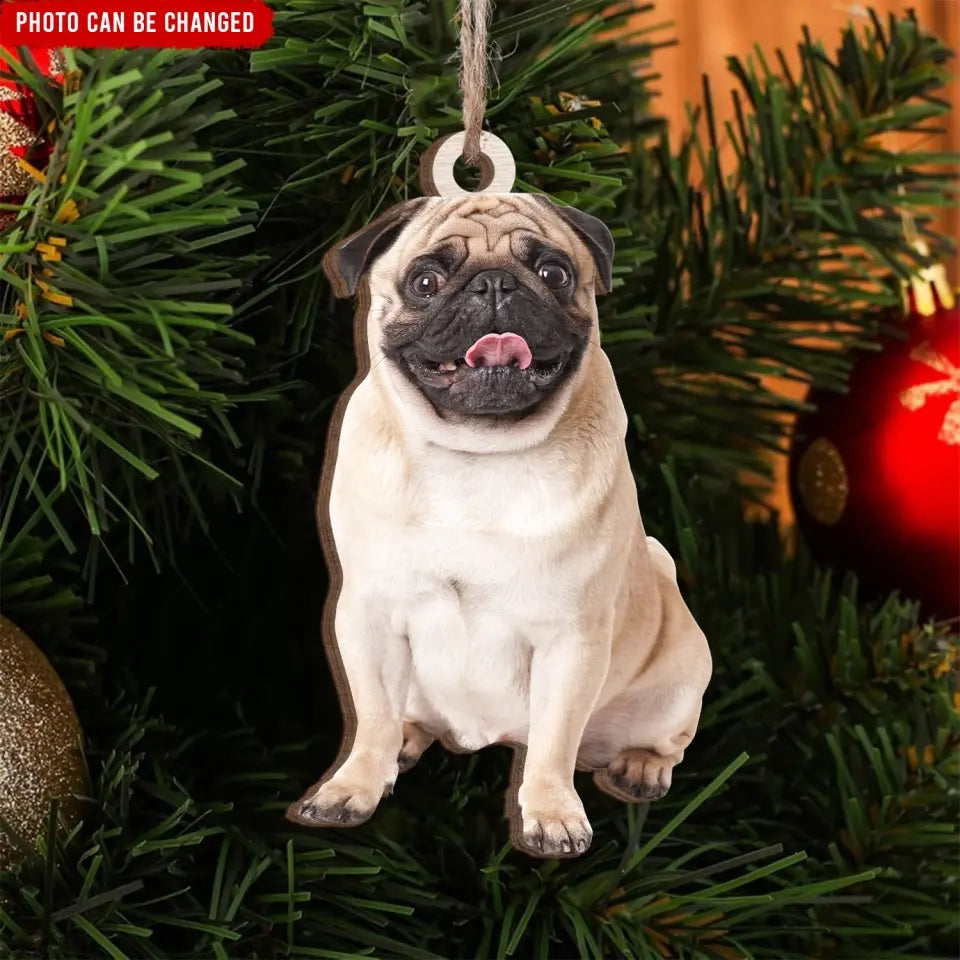 Custom Dog Photo - Personalized Wooden Ornament, Dog Lover Gifts, Christmas Decoration - ORN312