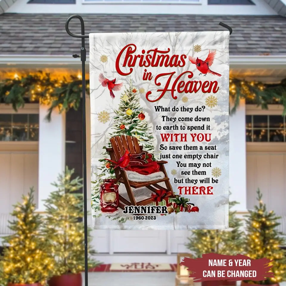 Christmas In Heaven - Personalized Garden Flag, Memorial Gift - GF147