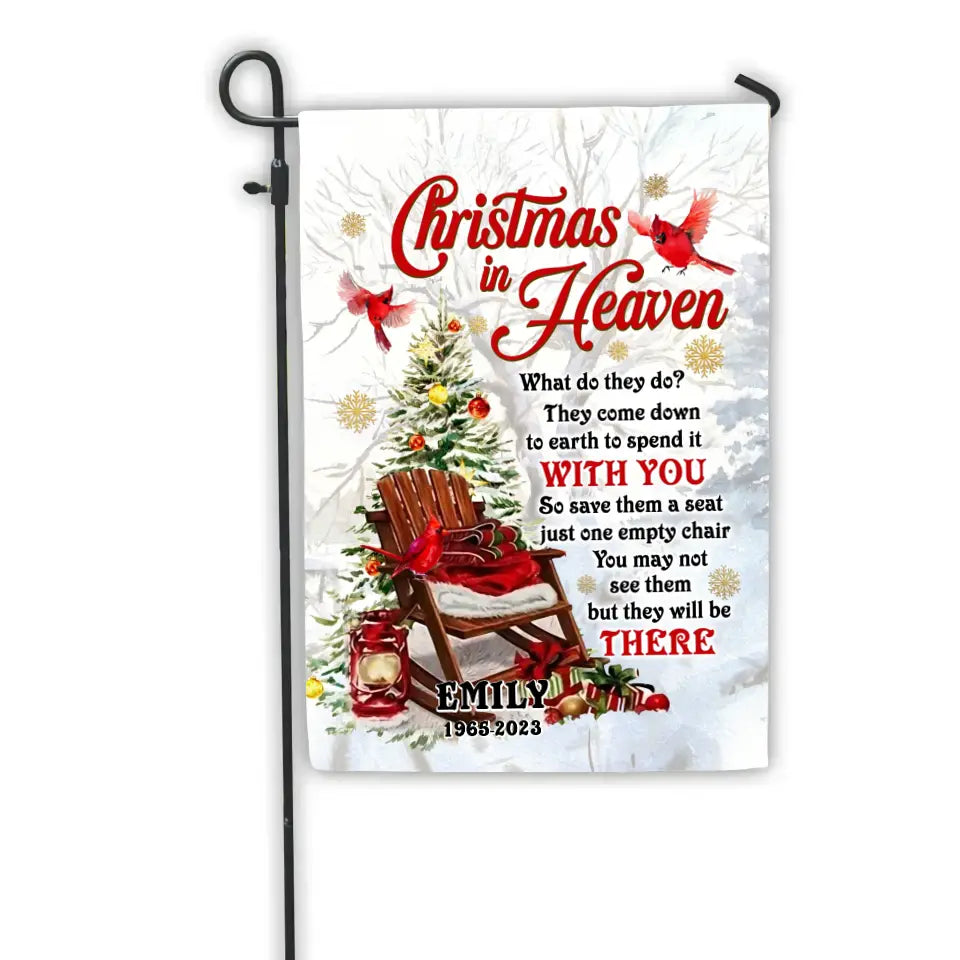 Christmas In Heaven - Personalized Garden Flag, Memorial Gift - GF147