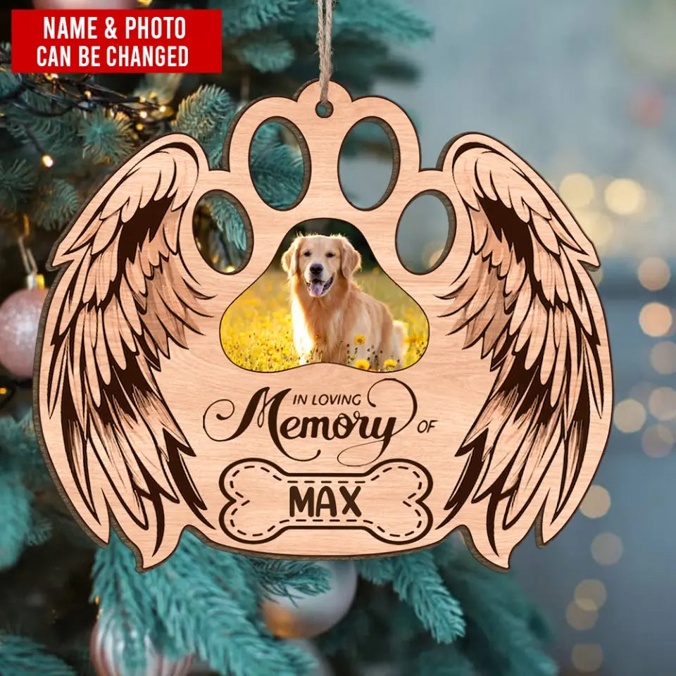 In Loving Memory Of Pet - Personalized Wooden Ornament, Ornament Gift For Pet Loving - ORN322