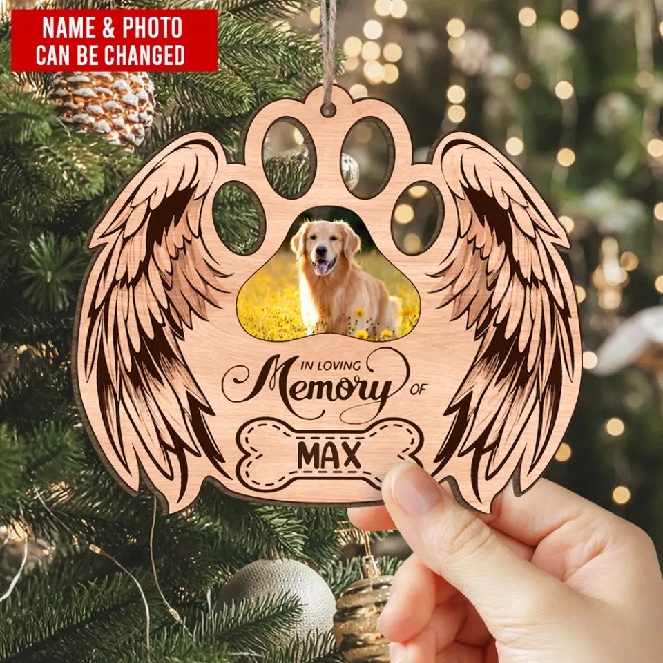 In Loving Memory Of Pet - Personalized Wooden Ornament, Ornament Gift For Pet Loving - ORN322