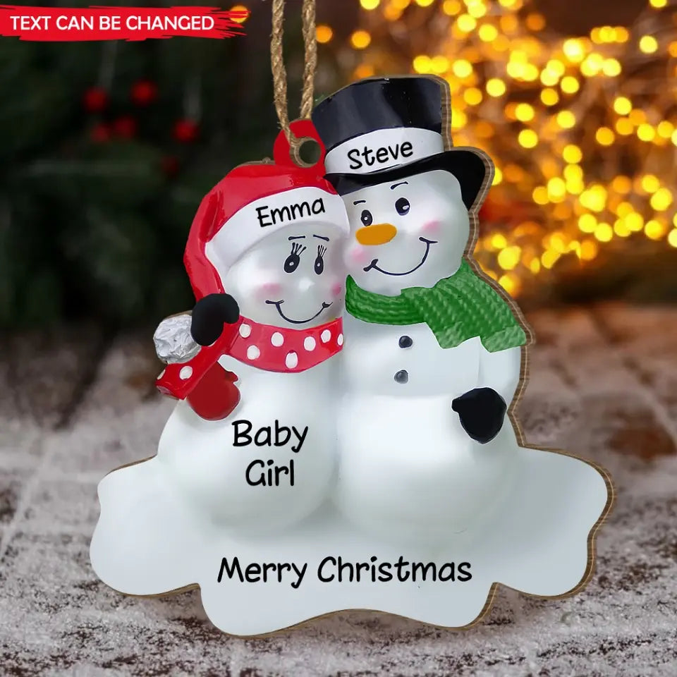Expecting Parents - Personalized Wooden Ornament, Christmas Gift For Mom And Dad, Christmas Decor - ORN321