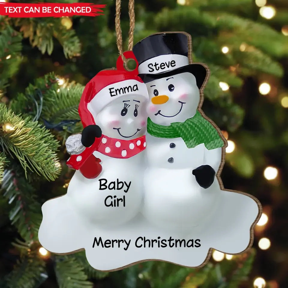 Expecting Parents - Personalized Wooden Ornament, Christmas Gift For Mom And Dad, Christmas Decor - ORN321