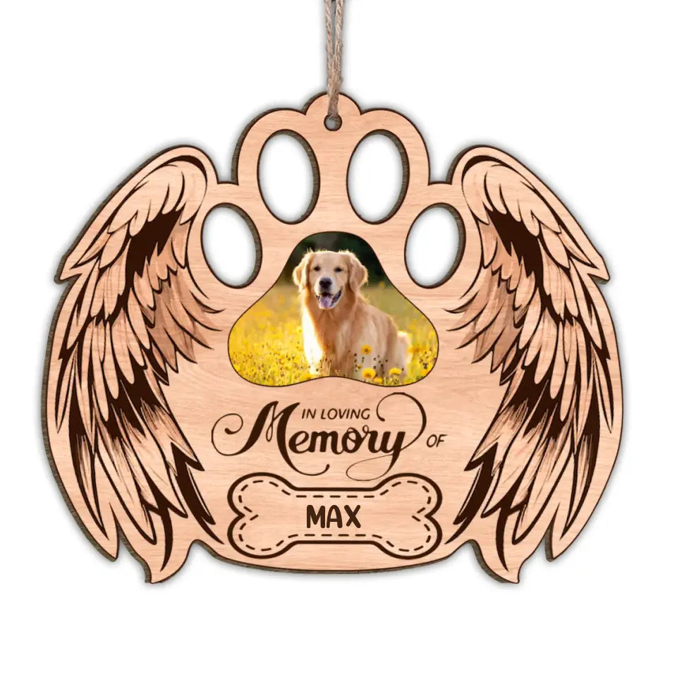 In Loving Memory Of Pet - Personalized Wooden Ornament, Ornament Gift For Pet Loving - ORN322
