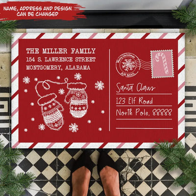 Letter to Santa Welcome Mat - Personalize Doormat, Santa Christmas Decoration - DM255