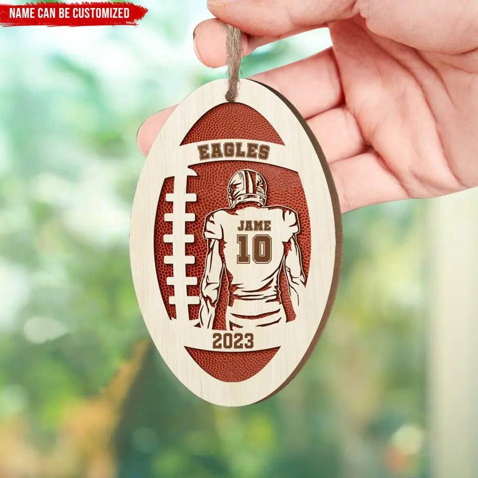Football Christmas - Personalized Wooden Ornament, Gift For Football Lovers, Football Players - ORN327