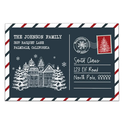 Letter to Santa Welcome Mat - Personalize Doormat, Santa Christmas Decoration - DM255