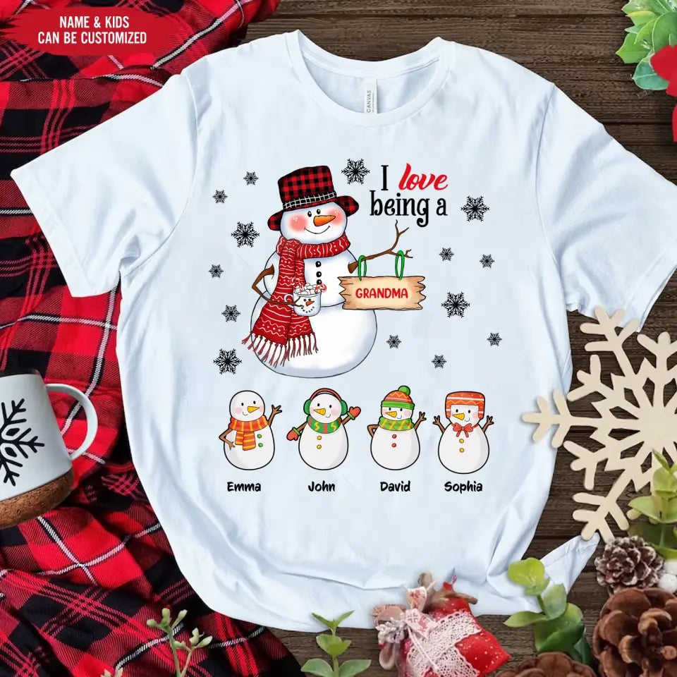 I Love Being A Grandma - Personalized T-Shirt, T-Shirt Gift For Grandma - TS1041