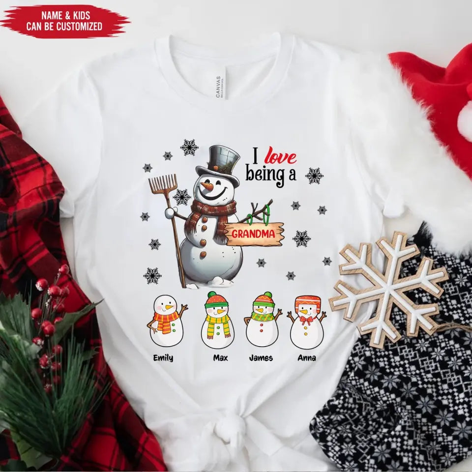 I Love Being A Grandma - Personalized T-Shirt, T-Shirt Gift For Grandma - TS1041