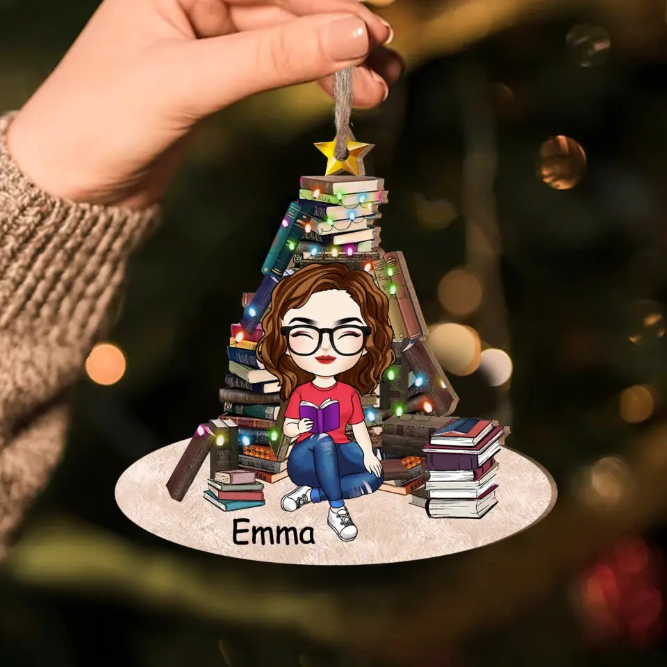 All I Want For Christmas is Books - Personalized Wooden Ornement, Ornament Gift For Book Lover - ORN333