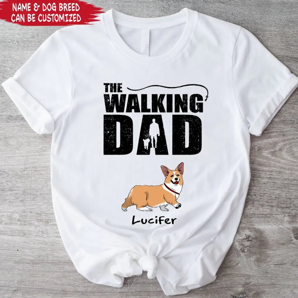 The Walking Dad - Personalized T-Shirt, T-Shirt For Dog Lover - TS1042