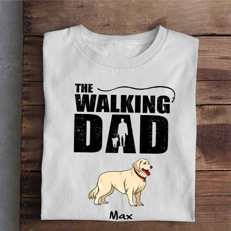 The Walking Dad - Personalized T-Shirt, T-Shirt For Dog Lover - TS1042
