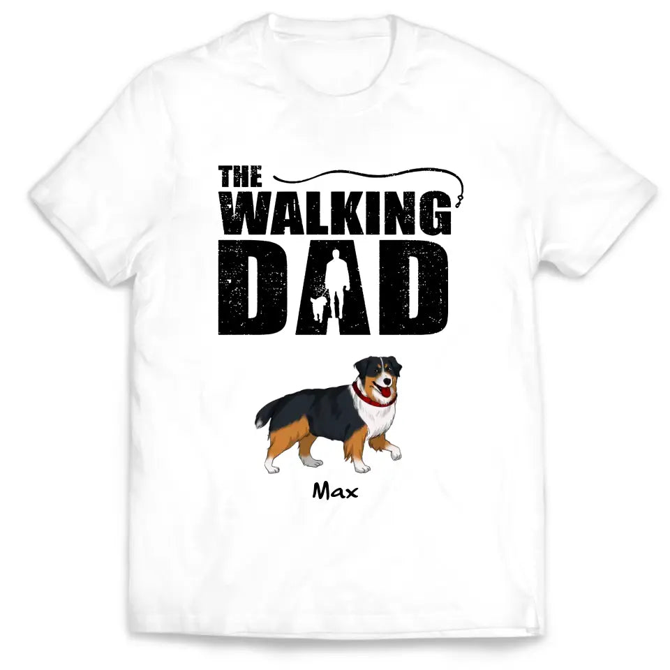 The Walking Dad - Personalized T-Shirt, T-Shirt For Dog Lover - TS1042