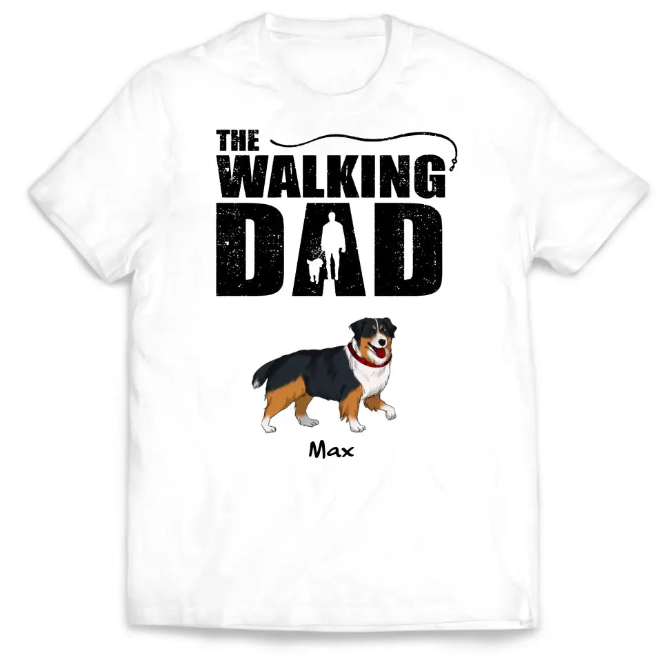 The Walking Dad - Personalized T-Shirt, T-Shirt For Dog Lover - TS1042