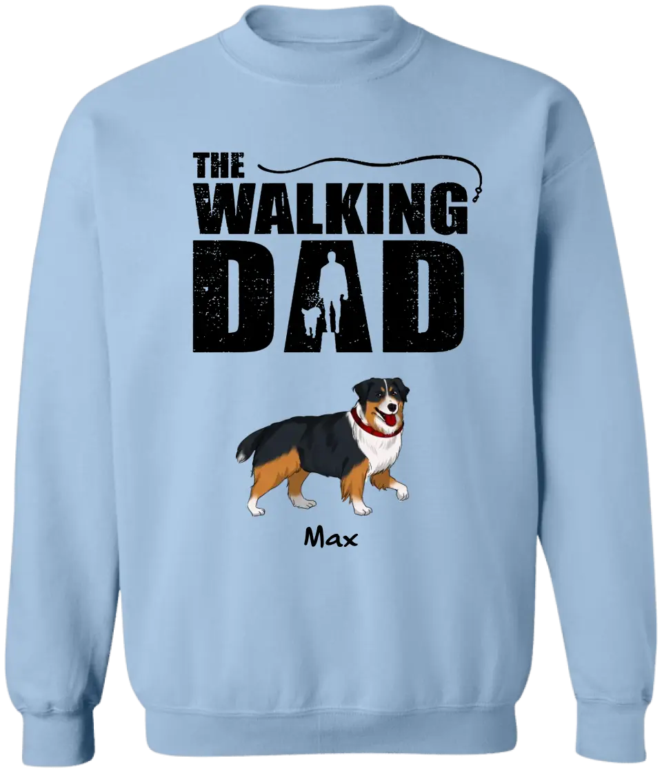 The Walking Dad - Personalized T-Shirt, T-Shirt For Dog Lover - TS1042