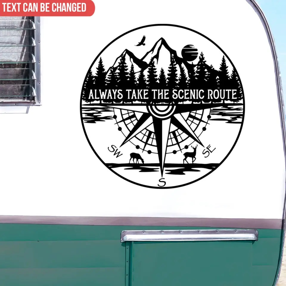 Camping Compass - Personalized Decal, Gift For Camping Lovers - PCD94