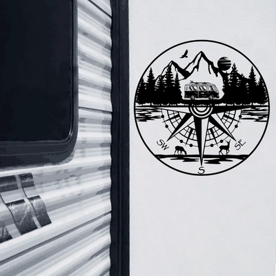 Camping Compass - Personalized Decal, Gift For Camping Lovers - PCD94