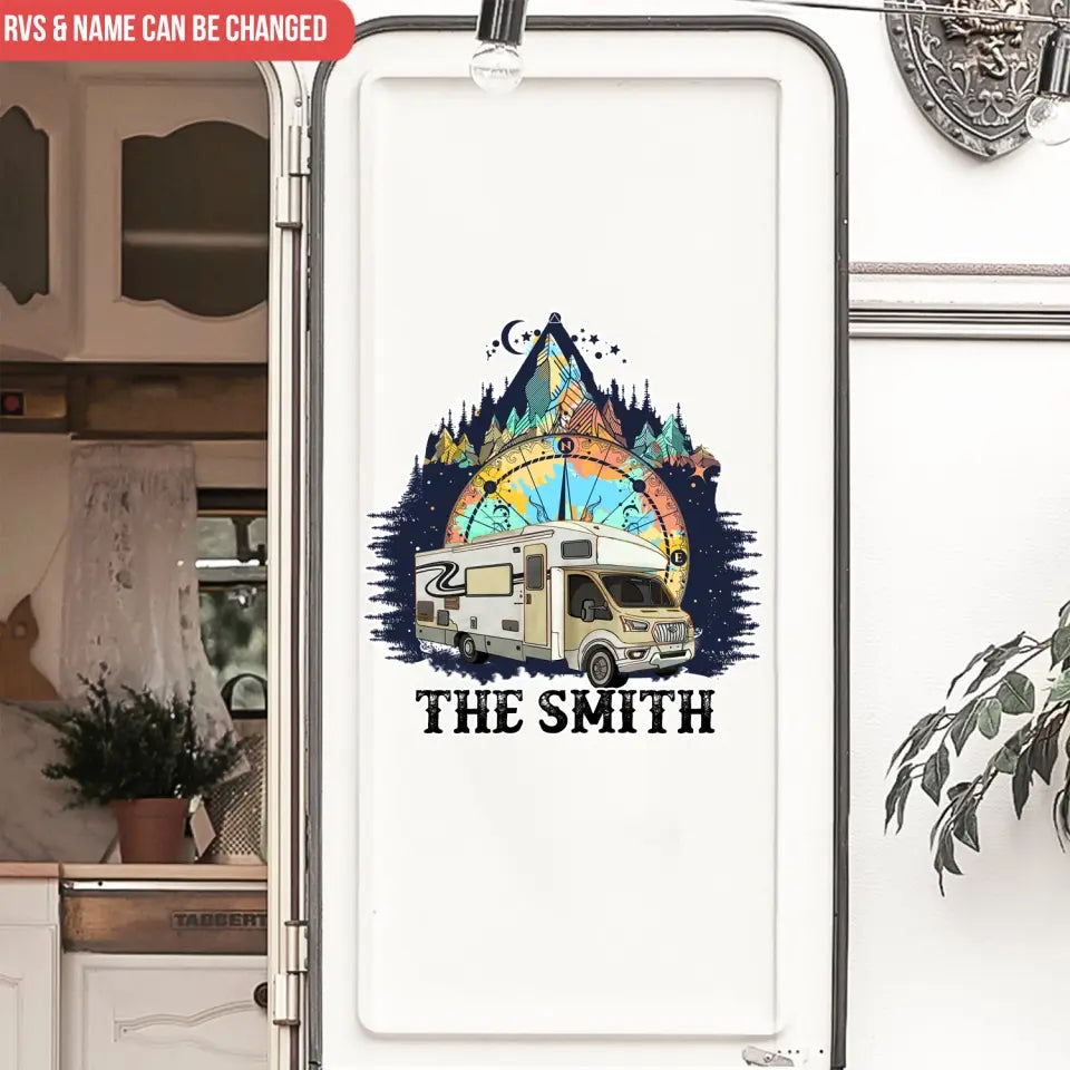 Custom Name And RVs Camping - Personalized Decal, Camping Gift For Camping Lovers - PCD95