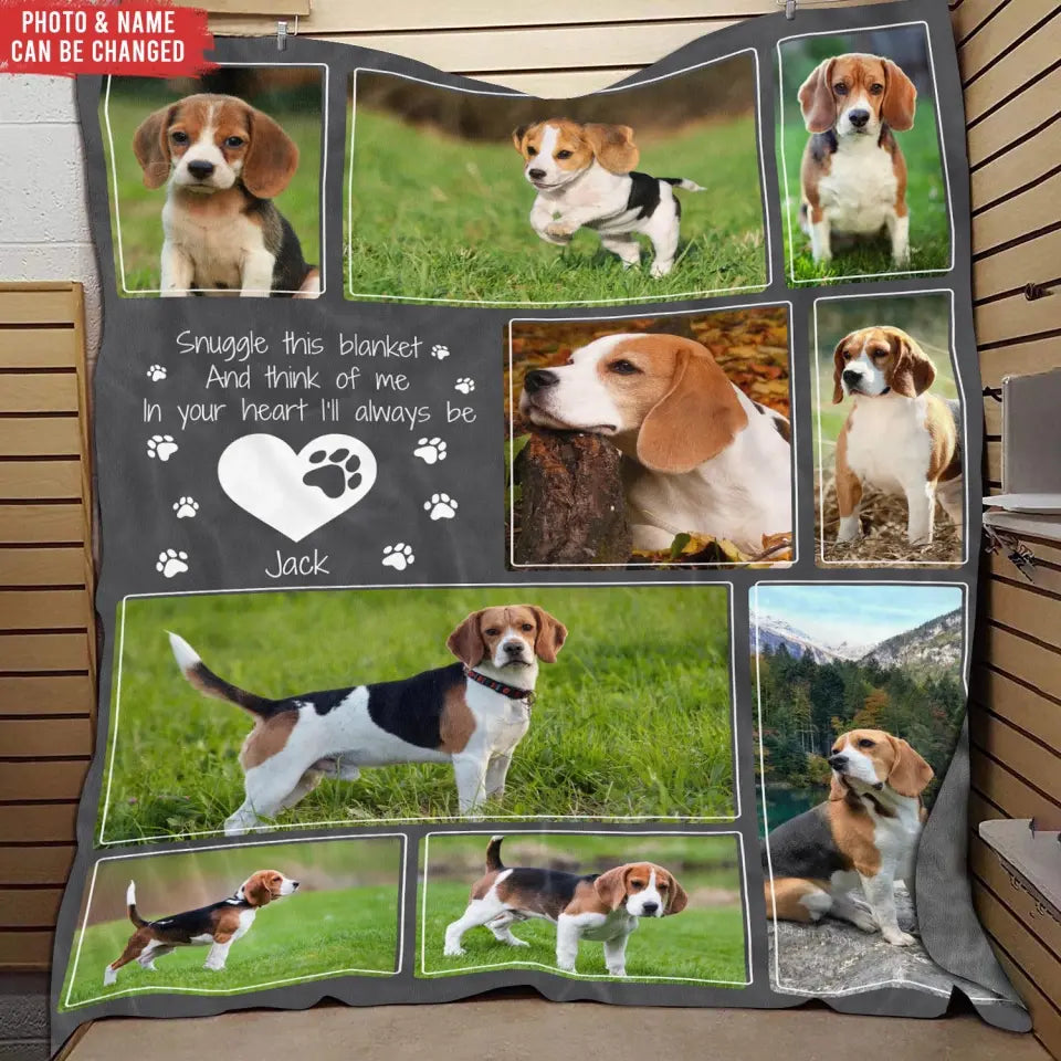 Snuggle This Blanket And Think Of Me In Your Heart I’ll Always Be - Personalized Blanket, Blanket Gift For Dog Lover ,Blanket, blankets, personalized blanket, throw blanket, gift for dog lover, dog blanket, custom dog blanket, pet blanket, dog lover gift, custom pet blanket, dog gifts, custom dog gift 