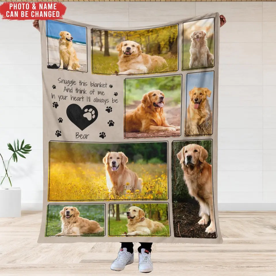 Snuggle This Blanket And Think Of Me In Your Heart I’ll Always Be - Personalized Blanket, Blanket Gift For Dog Lover - BL43