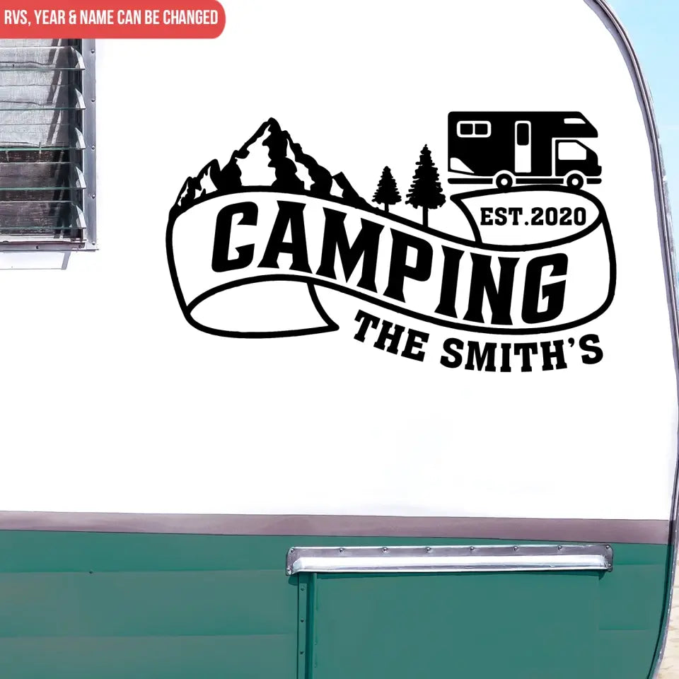 RVs Camping With Family - Personalized Decal, Decal Gift For Camping Lover - PCD96