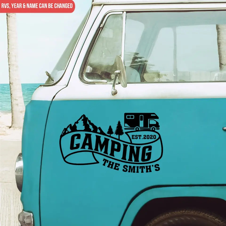 RVs Camping With Family - Personalized Decal, Decal Gift For Camping Lover - PCD96