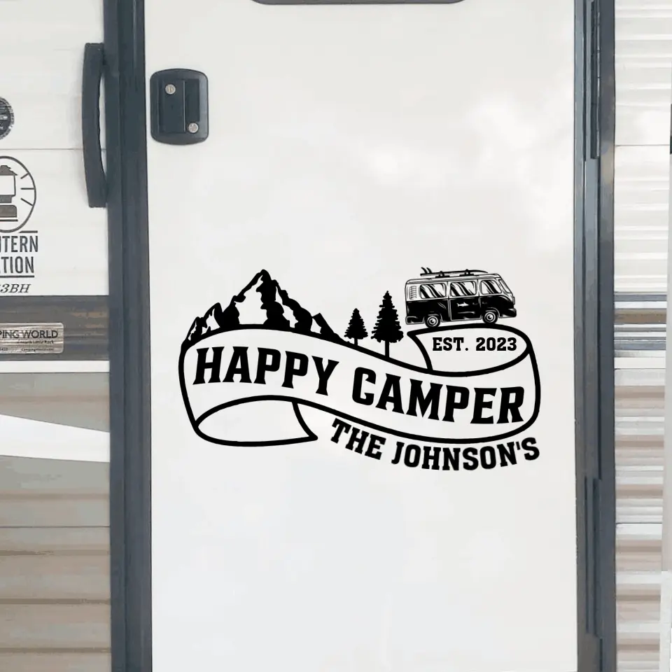 RVs Camping With Family - Personalized Decal, Decal Gift For Camping Lover - PCD96