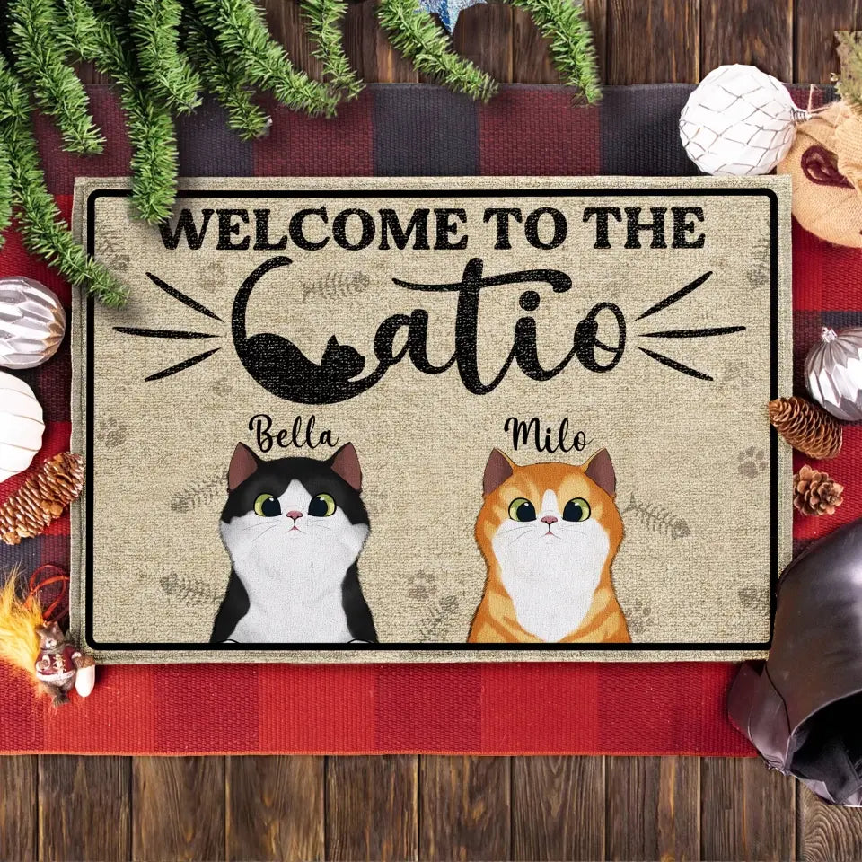 Welcome To The Catio - Personalized Doormat, Gift For Cat Lovers - DM259
