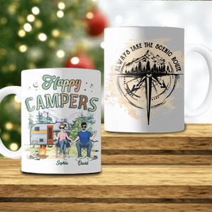 Happy Campers - Personalized Mug, Camping Gift For Camping Lovers - M80