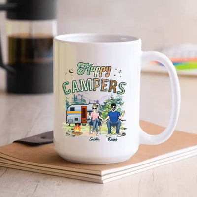 Happy Campers - Personalized Mug, Camping Gift For Camping Lovers - M80