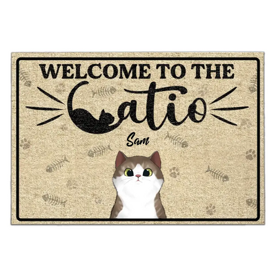 Welcome To The Catio - Personalized Doormat, Gift For Cat Lovers - DM259