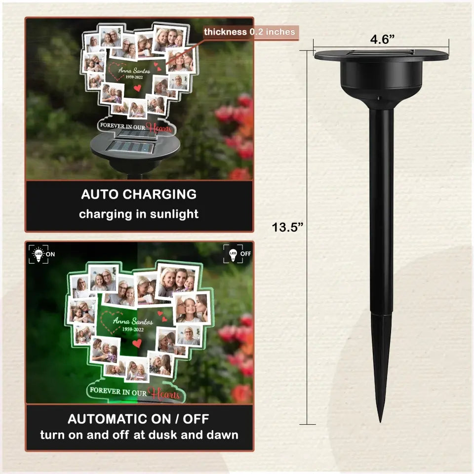 Forever In My Heart - Personalized Solar Light, Memorial Gift, Loss Of Loved One - SL126