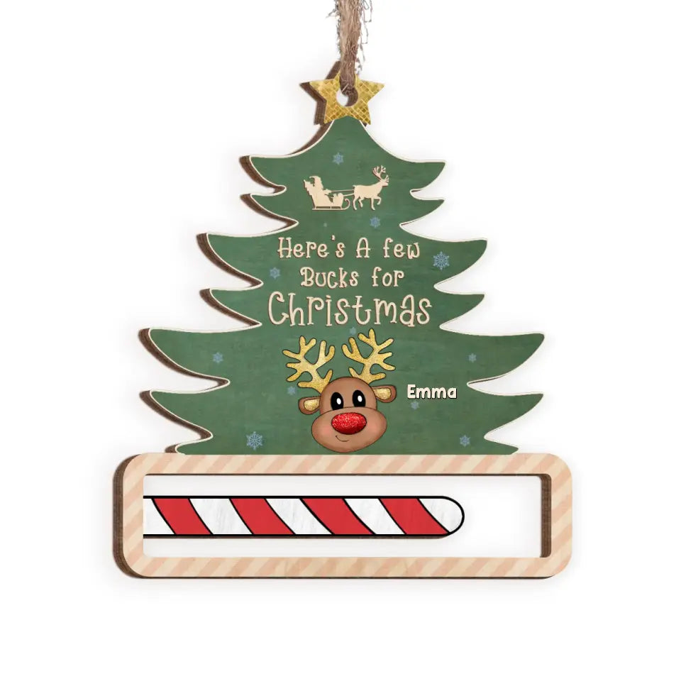 Christmas Tree A Few Bụcks For Christmas - Personalized Wooden Ornament, Money Holder Ornament, Gift For Christmas - ORN258