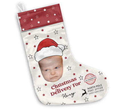 Christmas Delivery - Personalized Stocking, Upload Photo, Christmas Gifts - SCS12