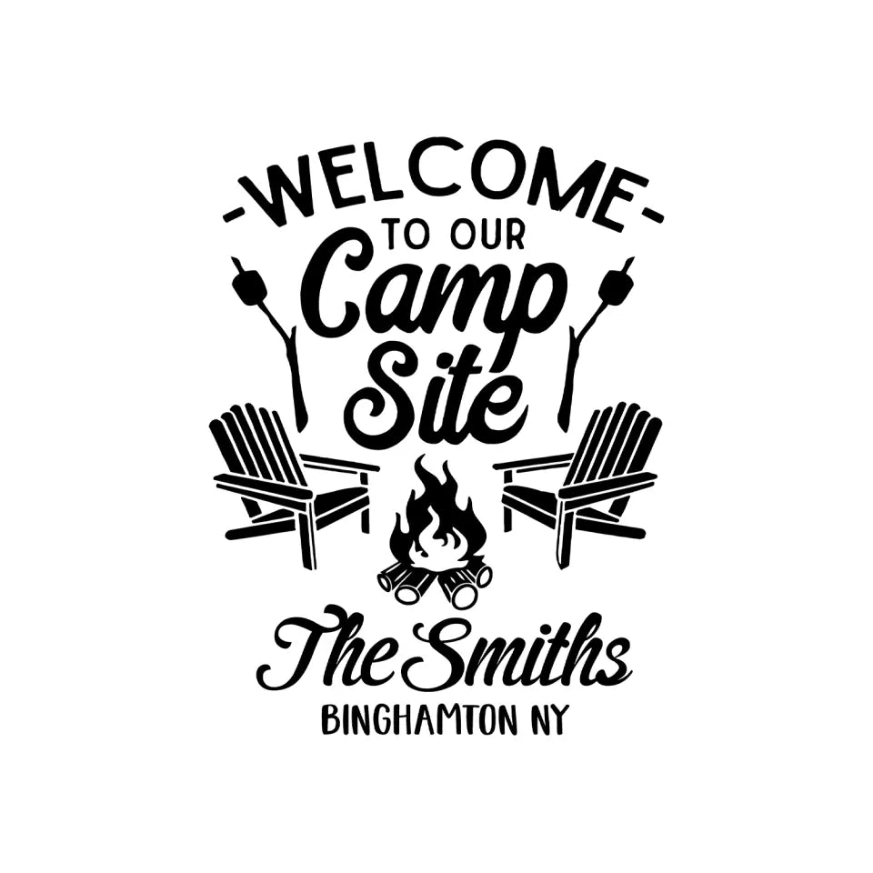 Welcome To Our Campsite - Personalized Decal, Gift For Camping Lovers - PCD97