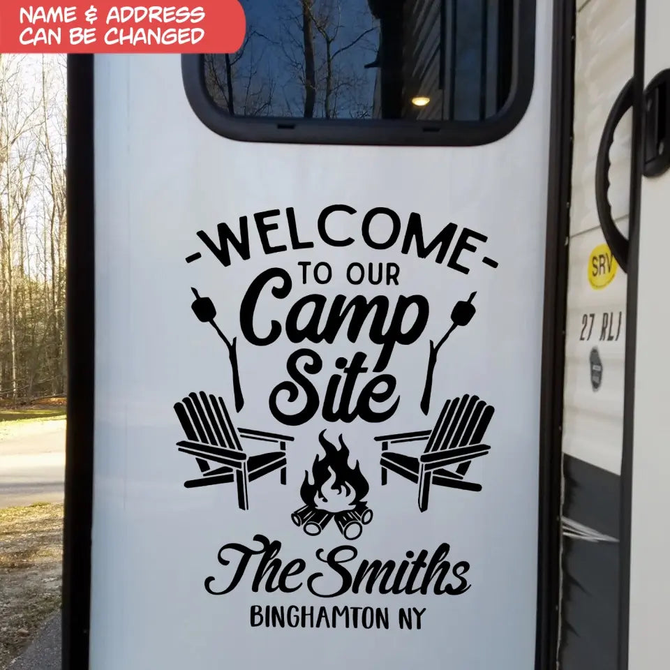 Welcome To Our Campsite - Personalized Decal, Gift For Camping Lovers - PCD97